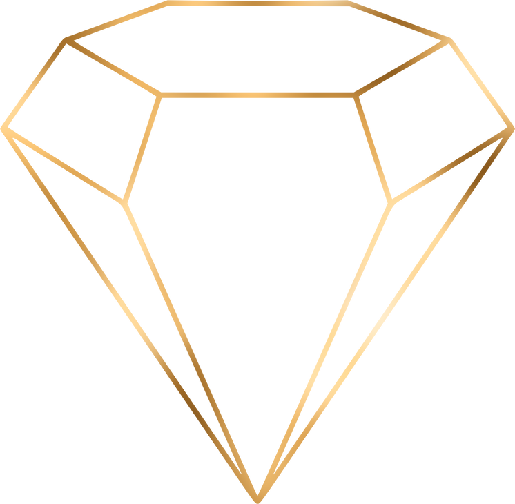Premium Luxury Gold Gradient Diamond Gemstone
